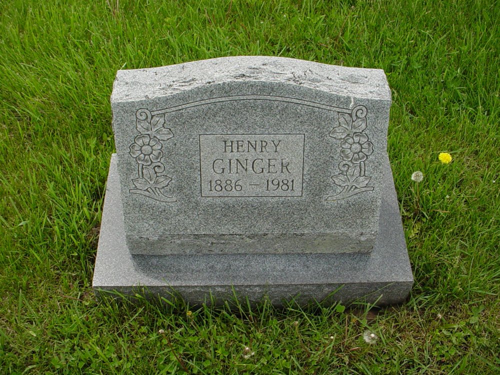 Henry Ginger Headstone Photo, Williamsburg Cemetery, Callaway County genealogy