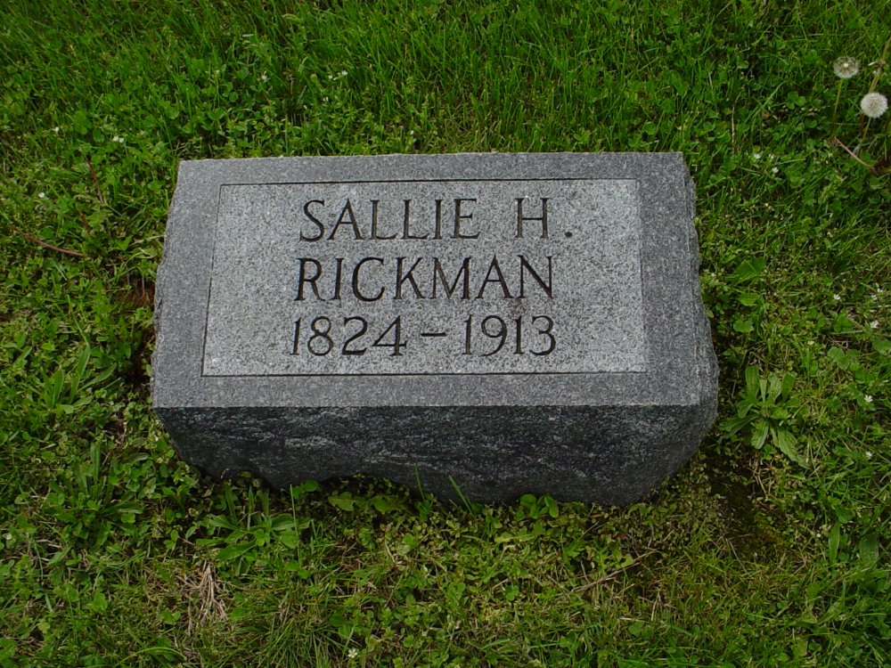  Sarah Hunley Rickman Headstone Photo, Williamsburg Cemetery, Callaway County genealogy
