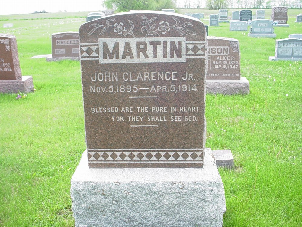  John Clarence Martin Jr. Headstone Photo, Williamsburg Cemetery, Callaway County genealogy
