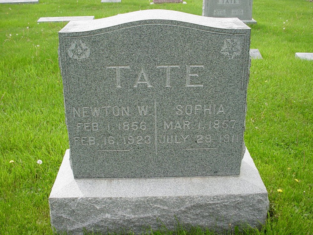  Newton Tate & Sophia Love Headstone Photo, Williamsburg Cemetery, Callaway County genealogy