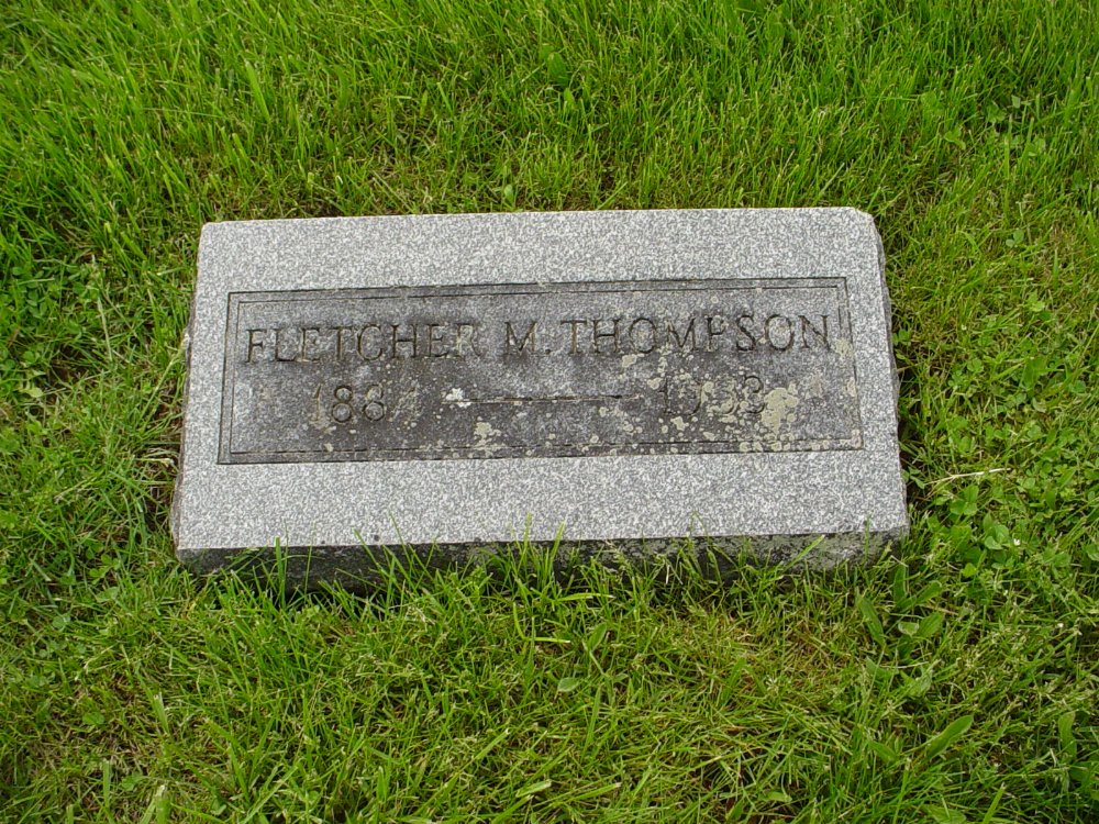  Fletcher M. Thompson Headstone Photo, Williamsburg Cemetery, Callaway County genealogy