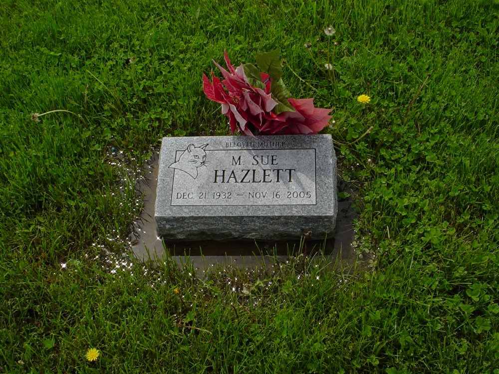  Martha Sue Hazlett Headstone Photo, Williamsburg Cemetery, Callaway County genealogy