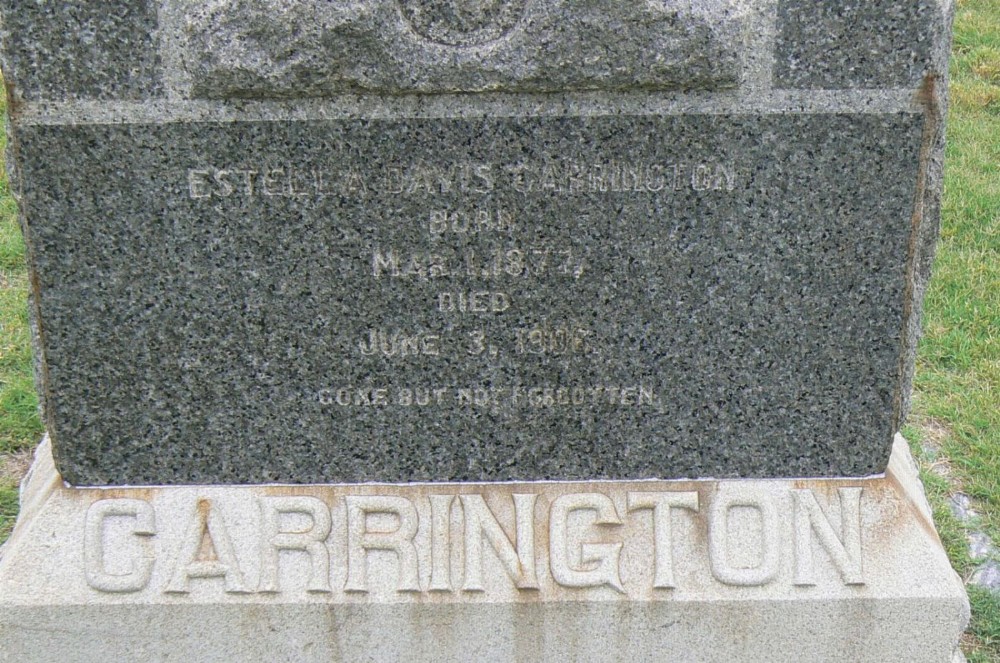  Estella Davis Carrington Headstone Photo, I.O.O.F. cemetery, Callaway County genealogy