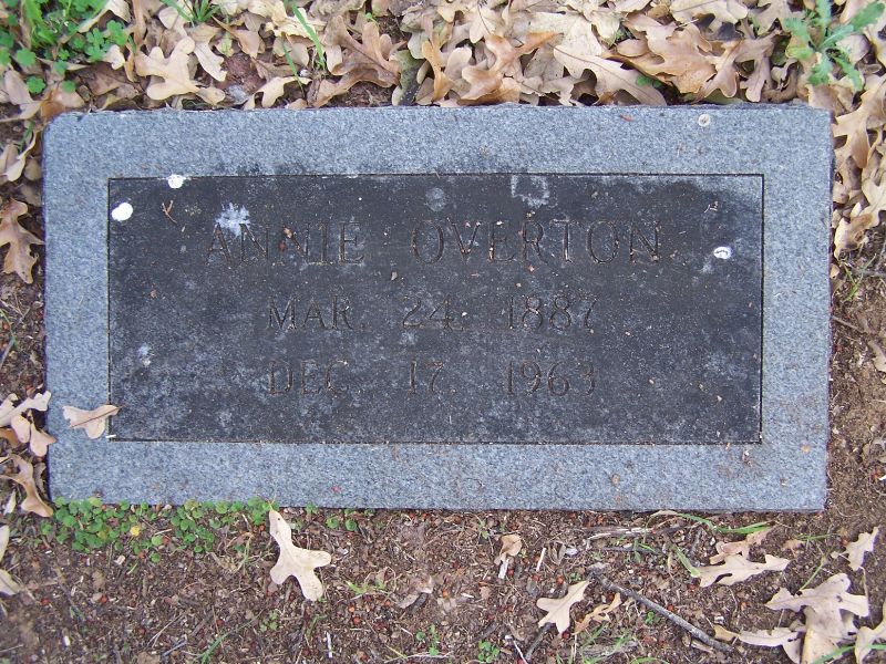  Annie Overton Headstone Photo, Forest Hill Cemetery, Callaway County genealogy