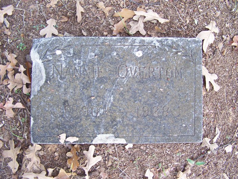  Nannie Overton Headstone Photo, Forest Hill Cemetery, Callaway County genealogy
