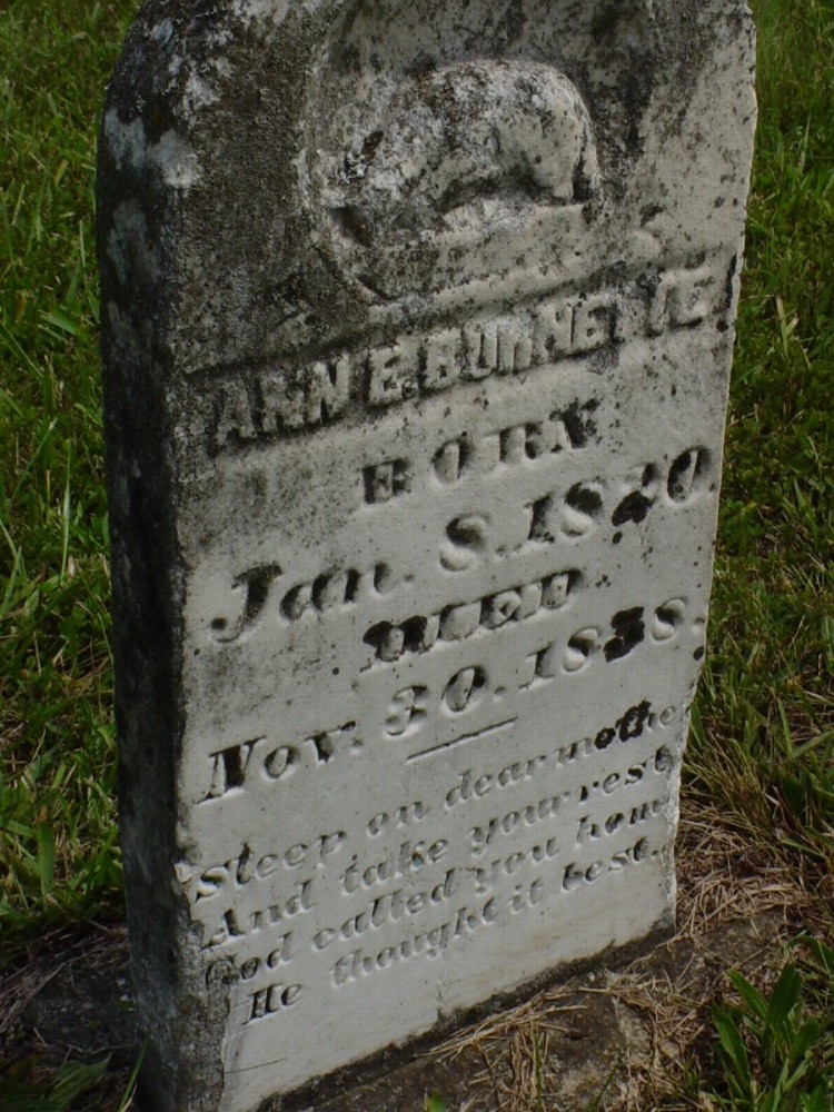  Ann E. Burnette Headstone Photo, Dry Fork Cemetery, Callaway County genealogy