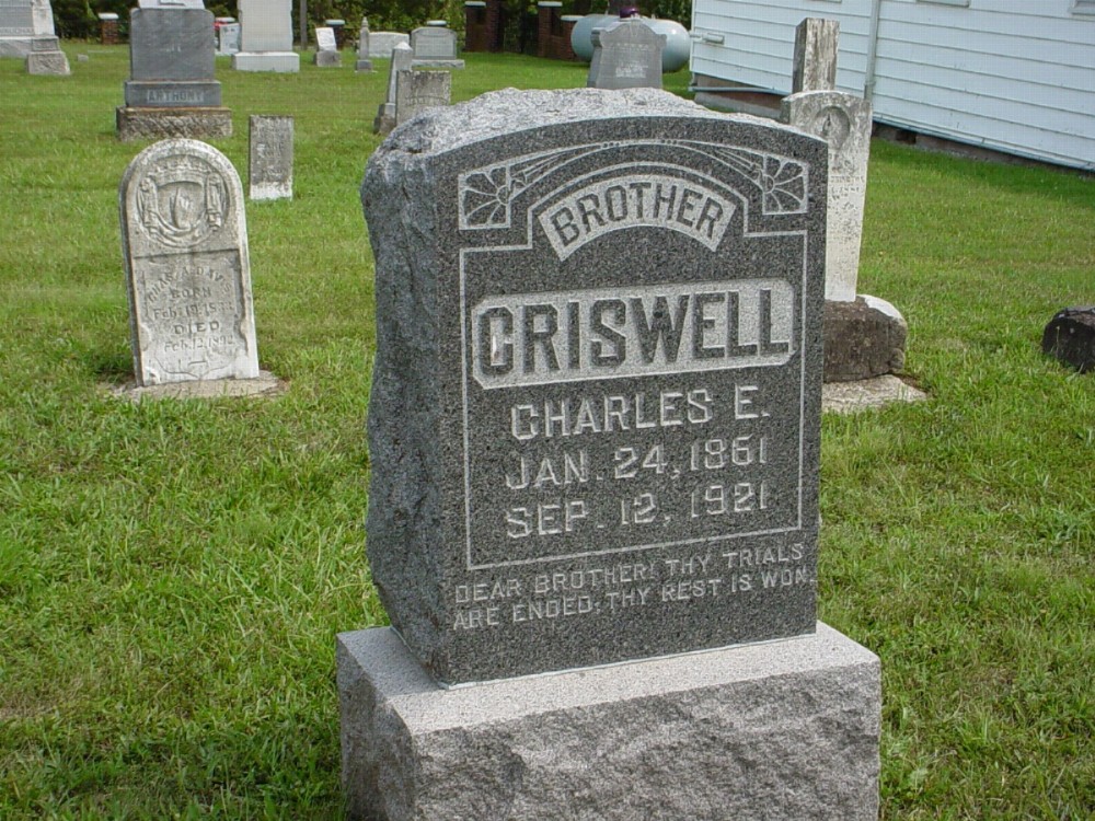  Charles E. Criswell. Headstone Photo, Dry Fork Cemetery, Callaway County genealogy