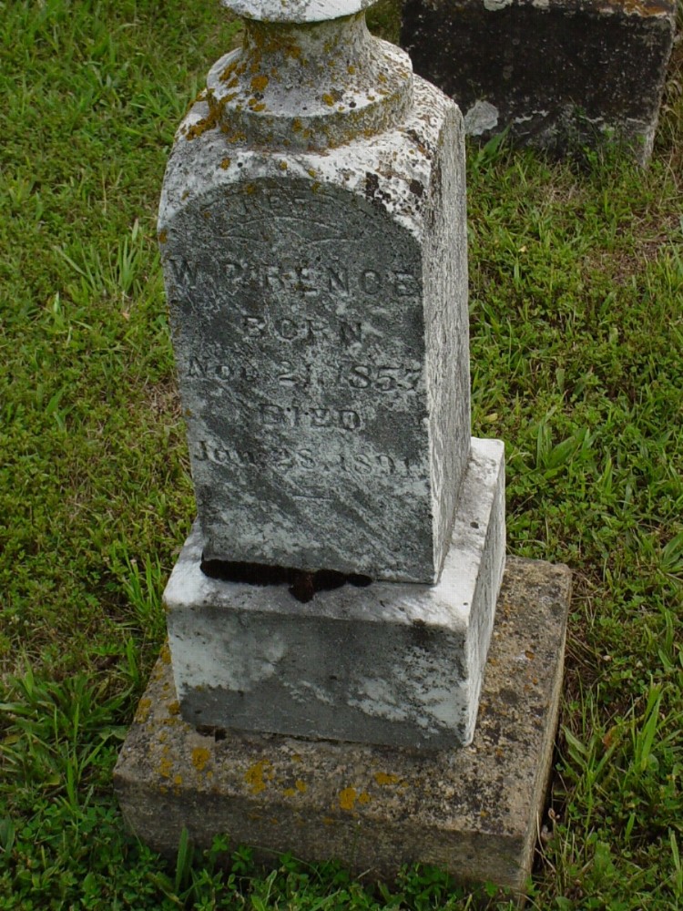  William P. Renoe Headstone Photo, Dry Fork Cemetery, Callaway County genealogy
