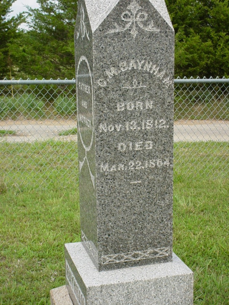  Charles M. Baynham Headstone Photo, Dry Fork Cemetery, Callaway County genealogy