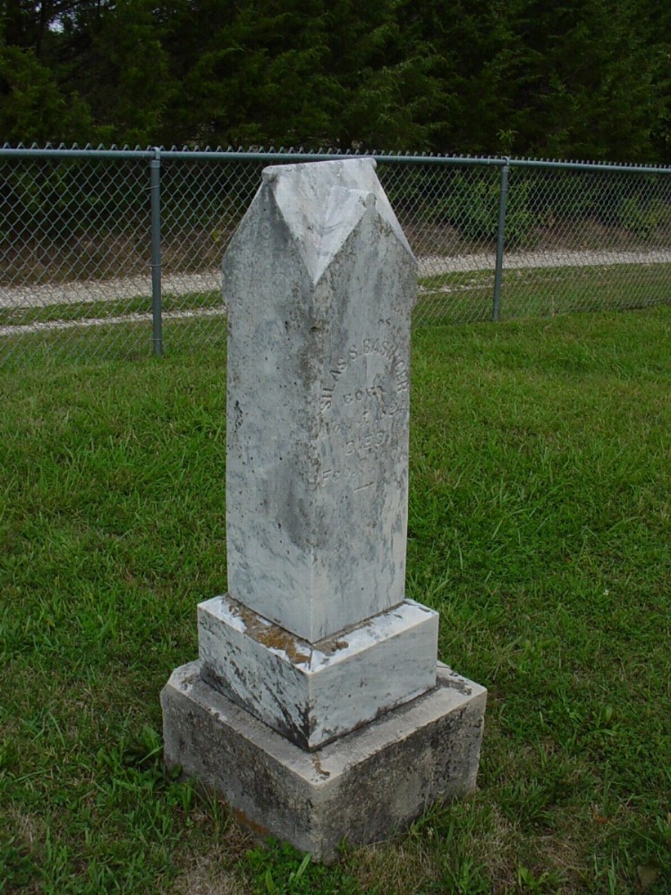 Silas S. Basinger Headstone Photo, Dry Fork Cemetery, Callaway County genealogy