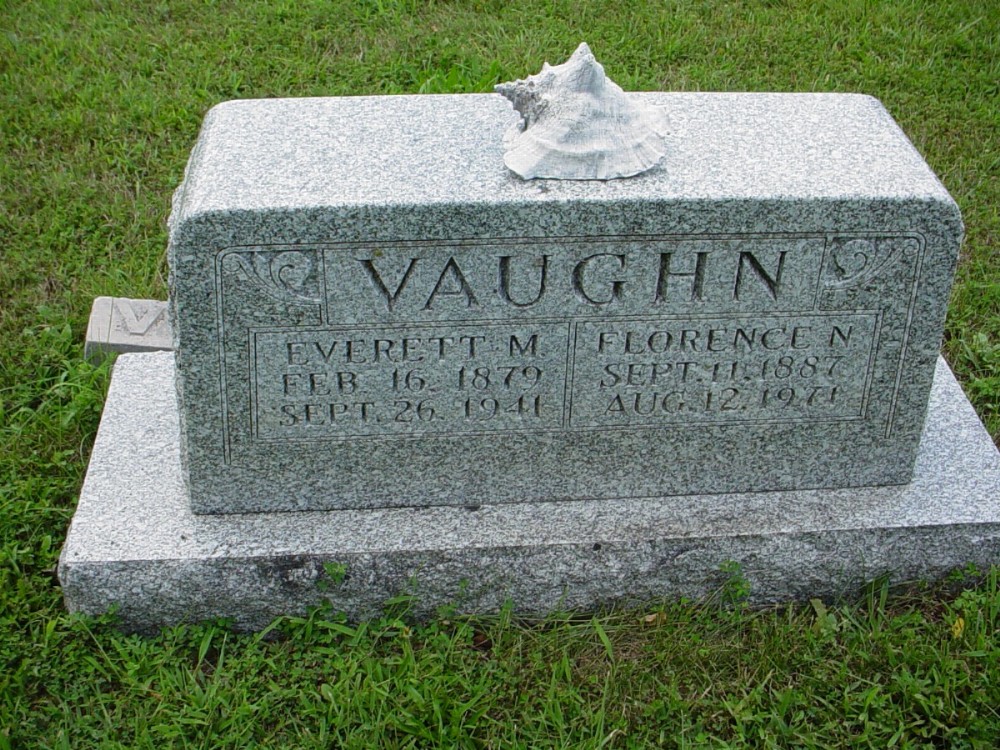  Everett M. Vaughn and Florence Nichols Headstone Photo, Dry Fork Cemetery, Callaway County genealogy