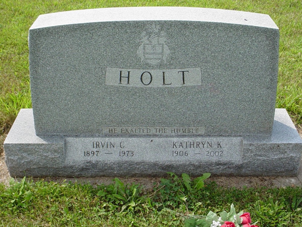 Irvin C. Holt and Katheryn Wilkerson Headstone Photo, Dry Fork Cemetery, Callaway County genealogy