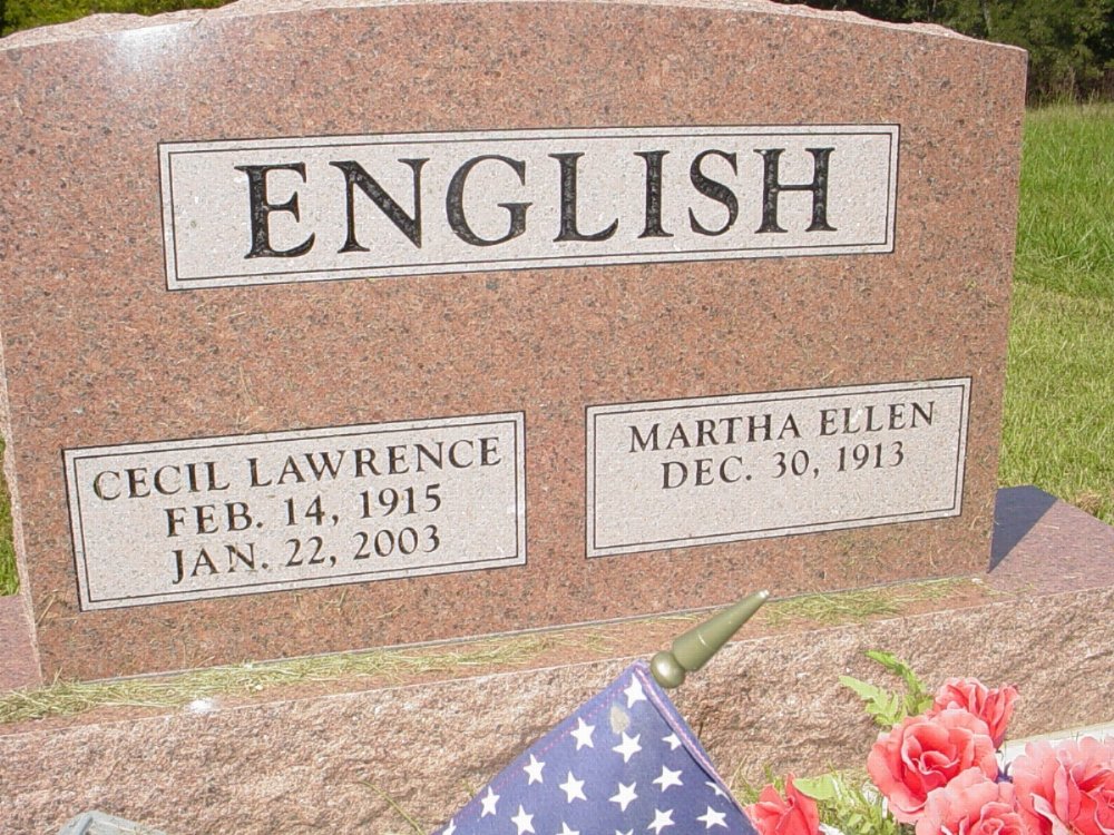  Cecil Lawrence English Headstone Photo, Ebenezer Baptist Church Cemetery, Callaway County genealogy