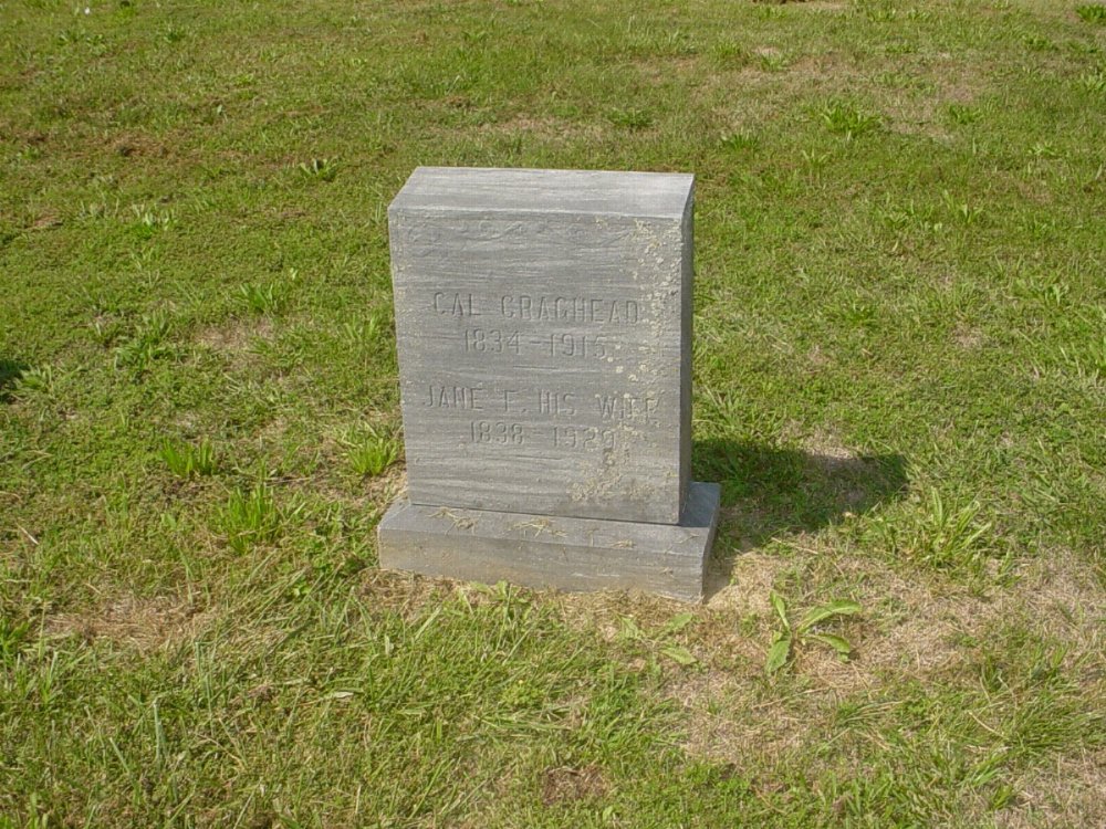  Cal Craghead and Jane Francis Herring Headstone Photo, Ebenezer Baptist Church Cemetery, Callaway County genealogy