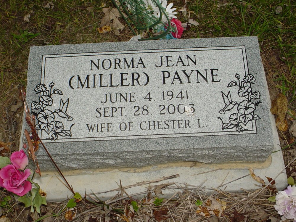  Norma Jean Miller Payne Headstone Photo, Ebenezer Baptist Church Cemetery, Callaway County genealogy