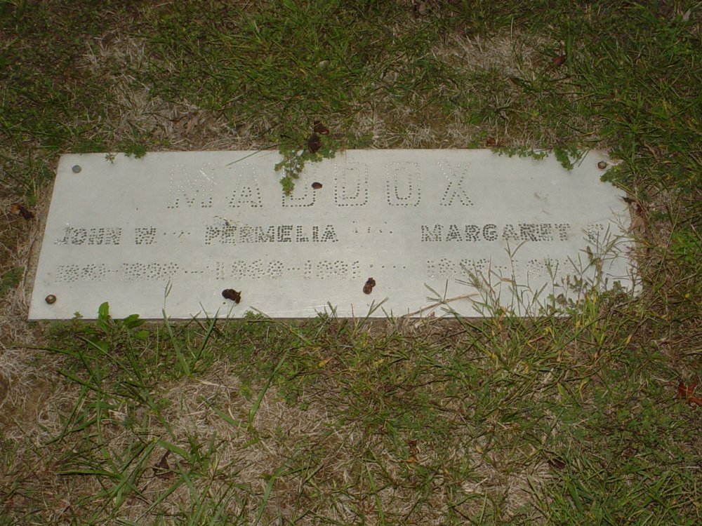  John, Permelia & Margaret Maddox Headstone Photo, Ebenezer Baptist Church Cemetery, Callaway County genealogy