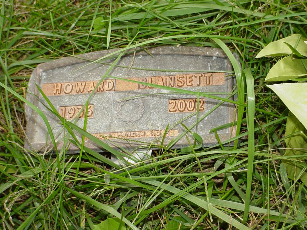  Howard Blansett Headstone Photo, Ebenezer Baptist Church Cemetery, Callaway County genealogy