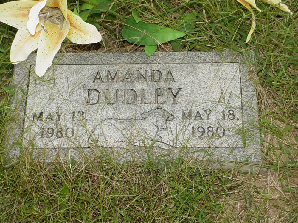  Amanda Dudley Headstone Photo, Ebenezer Baptist Church Cemetery, Callaway County genealogy