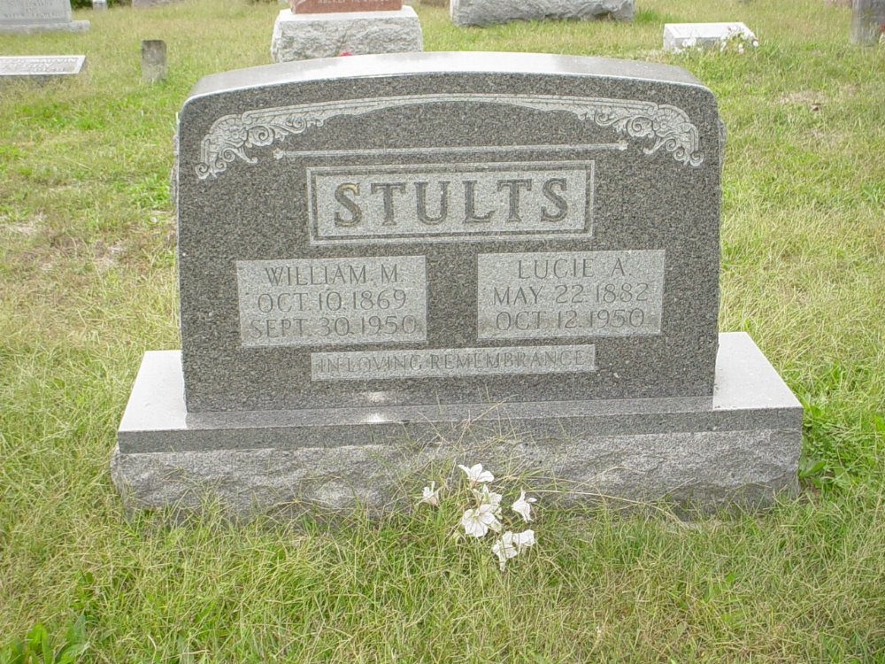  William Stultz & Lucy A. Martin. Headstone Photo, Ebenezer Baptist Church Cemetery, Callaway County genealogy