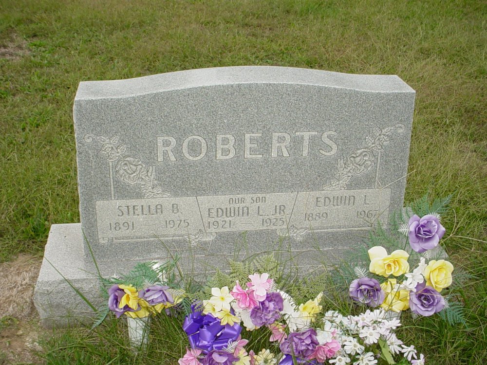 Edwin Roberts & Stella Craigo Maddox Headstone Photo, Ebenezer Baptist Church Cemetery, Callaway County genealogy