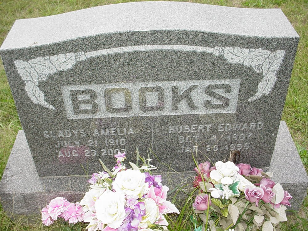  Hubert E. Books & Gladys A. Hoffmeyer Headstone Photo, Ebenezer Baptist Church Cemetery, Callaway County genealogy