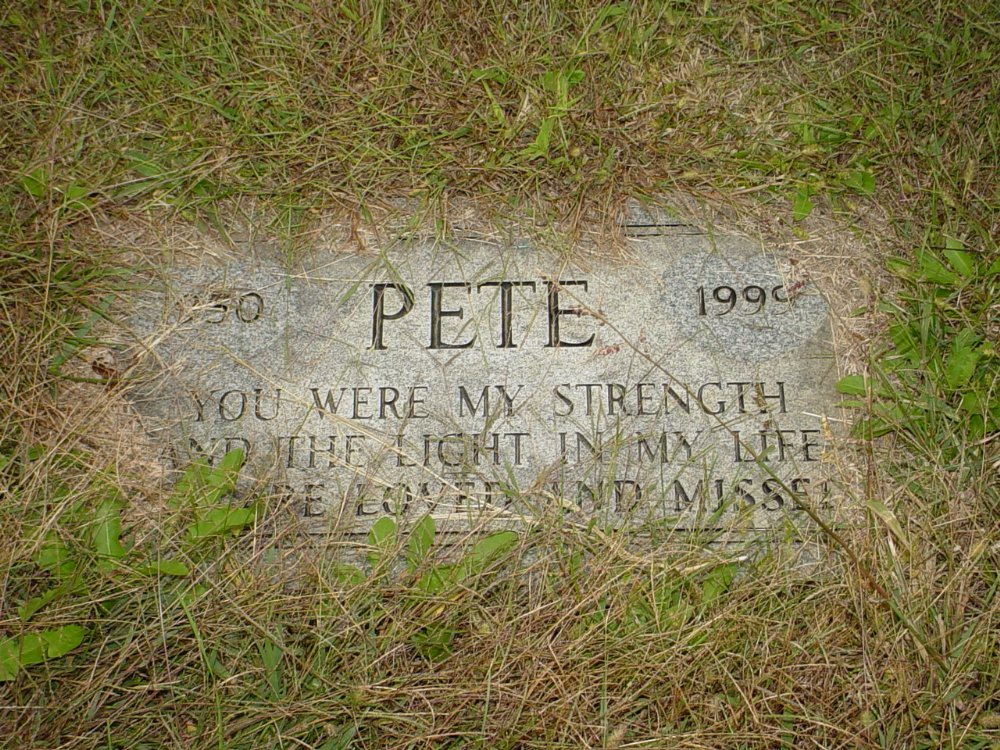  Pete Headstone Photo, Ebenezer Baptist Church Cemetery, Callaway County genealogy