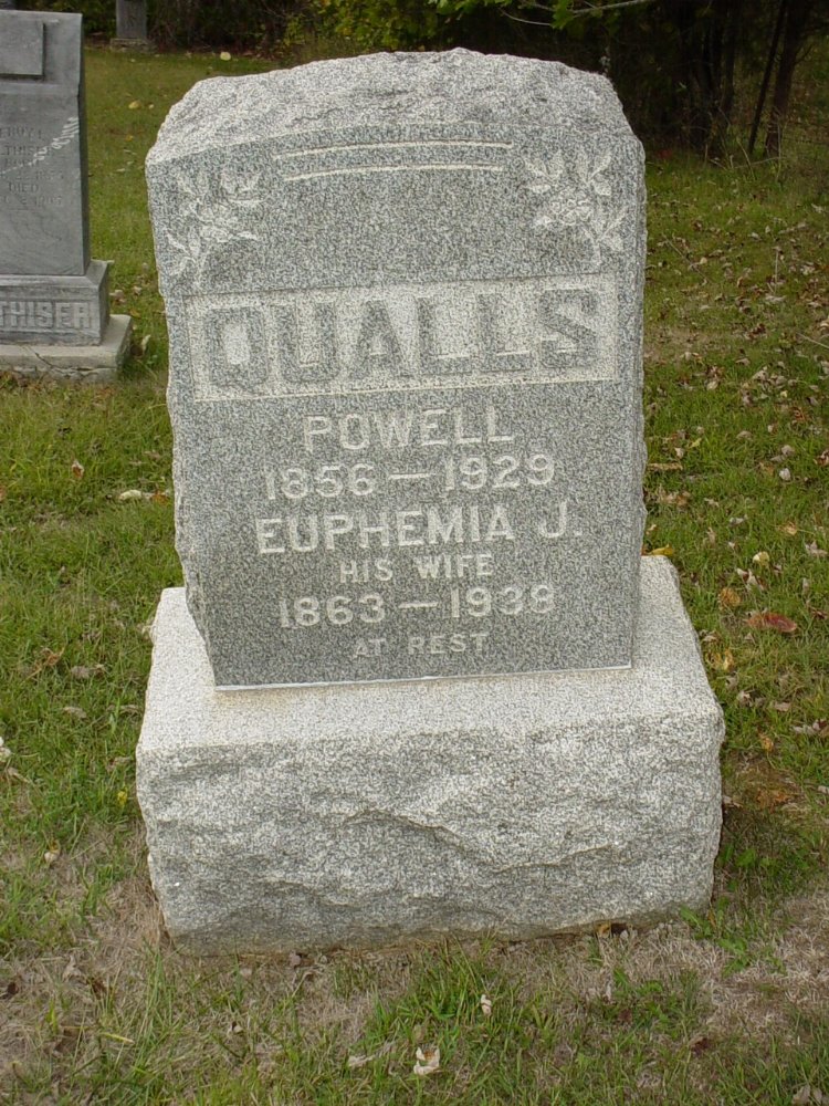  Powell Qualls & Euphemia Altheiser Headstone Photo, Ebenezer Baptist Church Cemetery, Callaway County genealogy