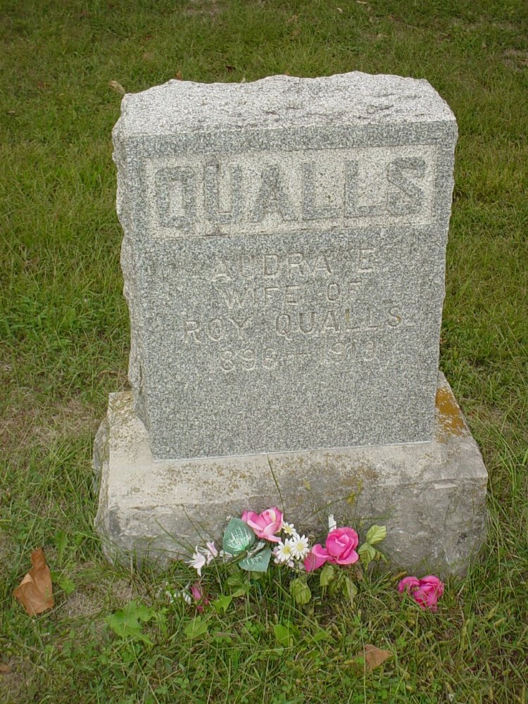  Audra Custard Qualls Headstone Photo, Ebenezer Baptist Church Cemetery, Callaway County genealogy