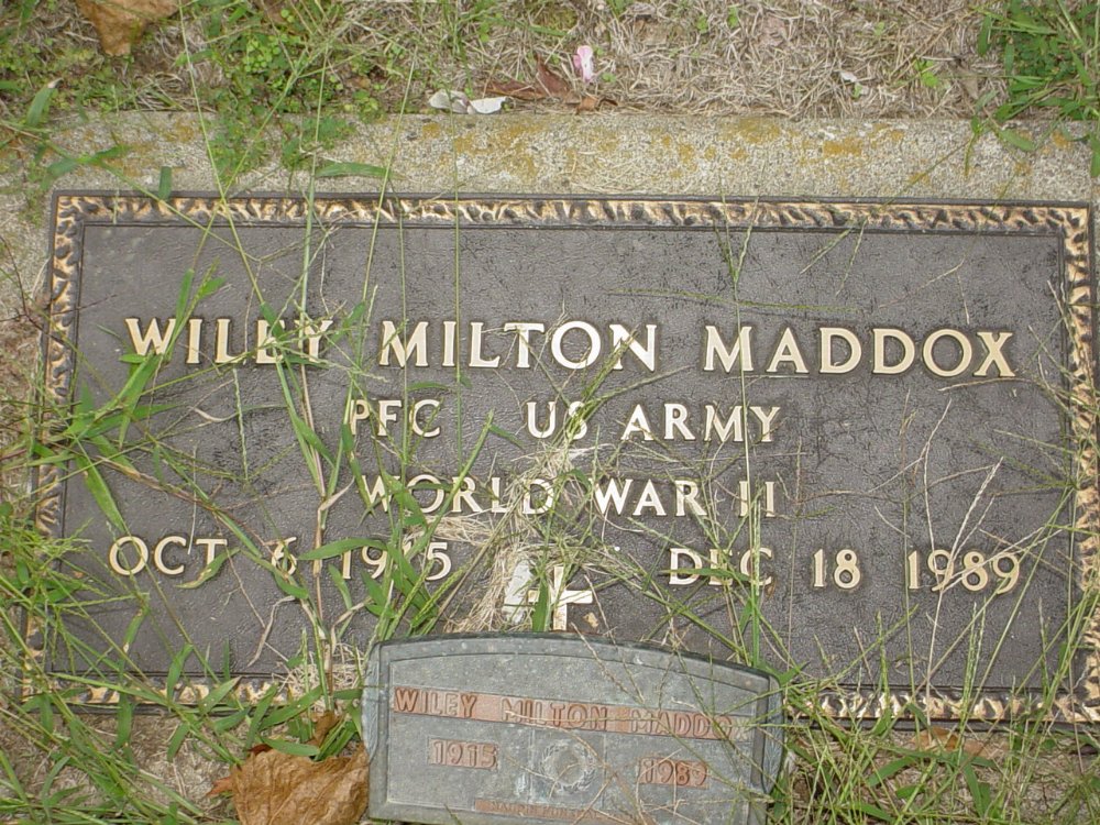  Wiley Milton Maddox Headstone Photo, Ebenezer Baptist Church Cemetery, Callaway County genealogy