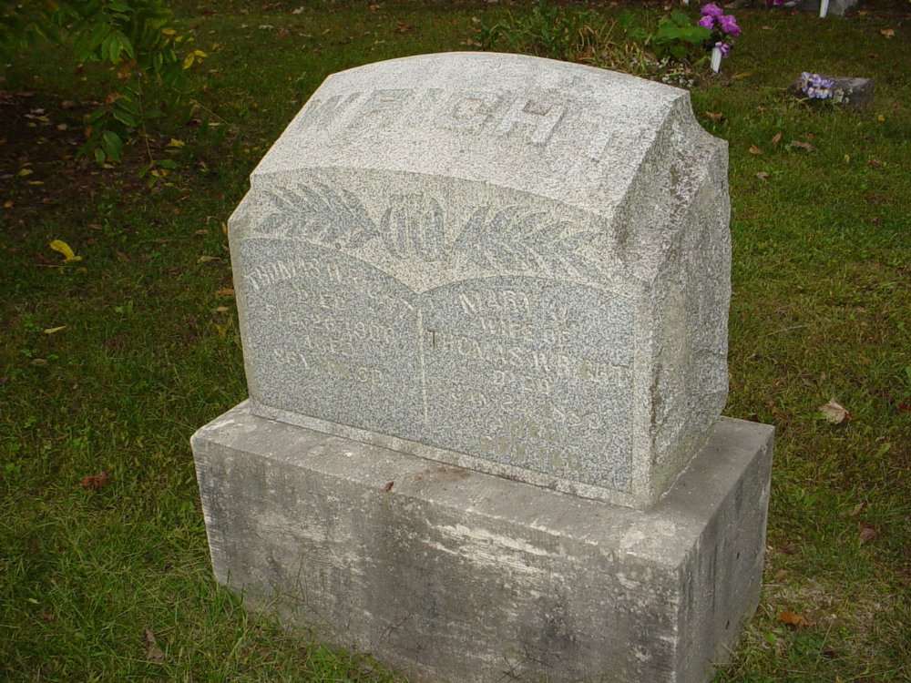  Thomas Wright & Mary Jane Houchins Headstone Photo, Ebenezer Baptist Church Cemetery, Callaway County genealogy