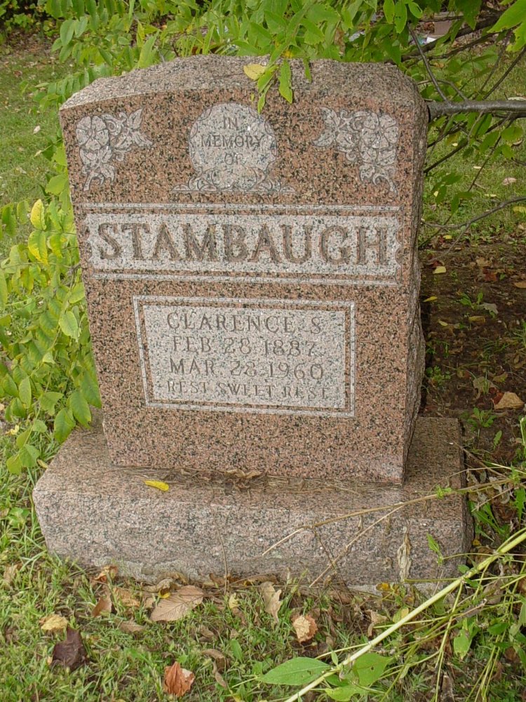  Clarence S. Stambaugh Headstone Photo, Ebenezer Baptist Church Cemetery, Callaway County genealogy