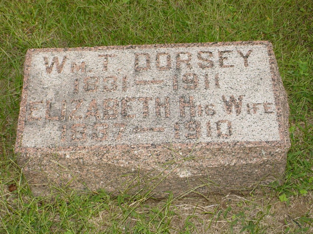  William T. and Elizabeth Dorsey Headstone Photo, Ebenezer Baptist Church Cemetery, Callaway County genealogy