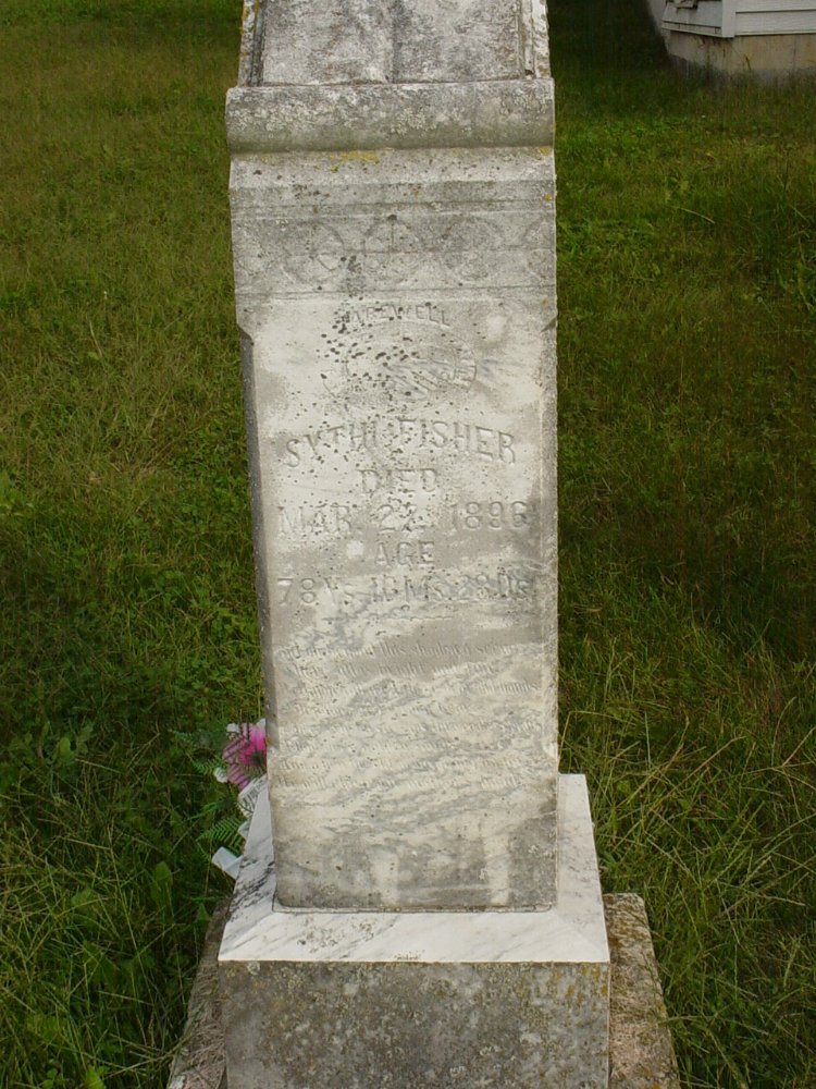  Sythi Fisher Headstone Photo, Ebenezer Baptist Church Cemetery, Callaway County genealogy