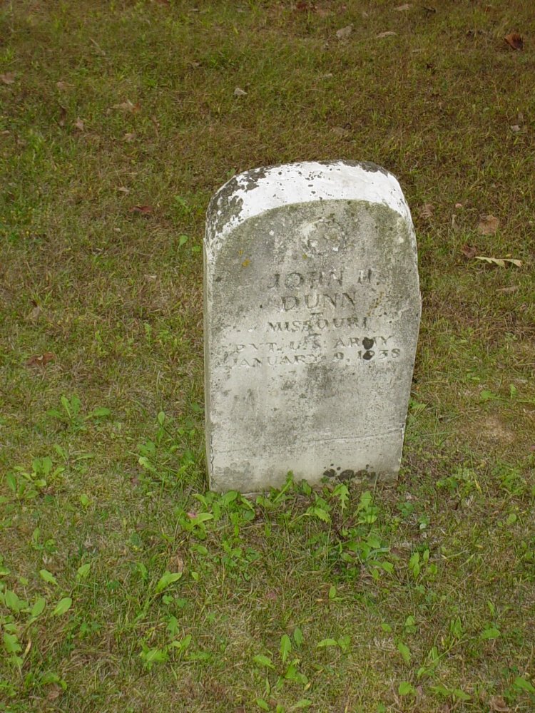  John H. Dunn Headstone Photo, Ebenezer Baptist Church Cemetery, Callaway County genealogy