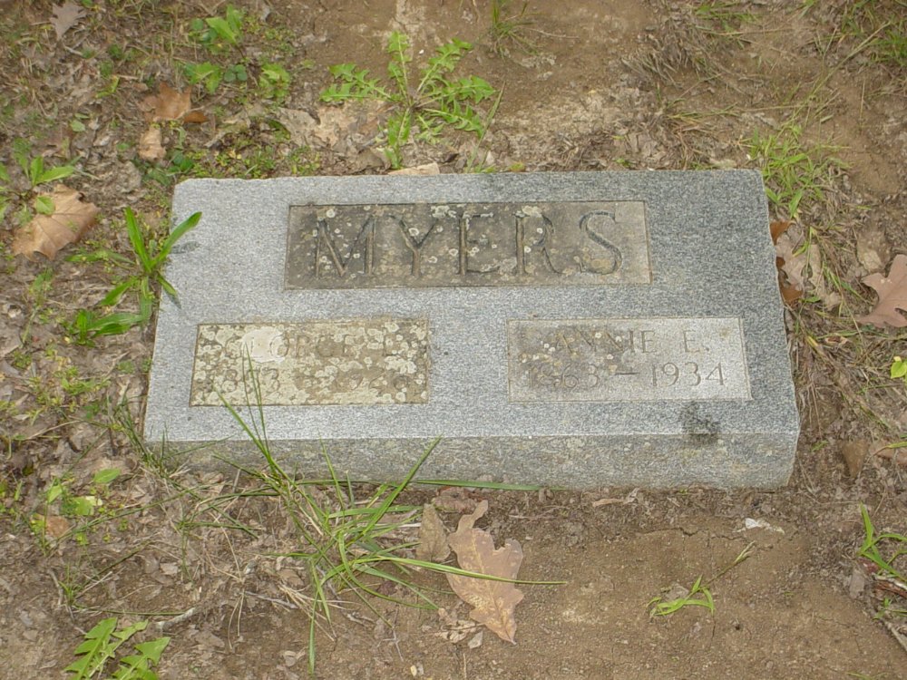  George L. and Annie E. Myers Headstone Photo, Ebenezer Baptist Church Cemetery, Callaway County genealogy