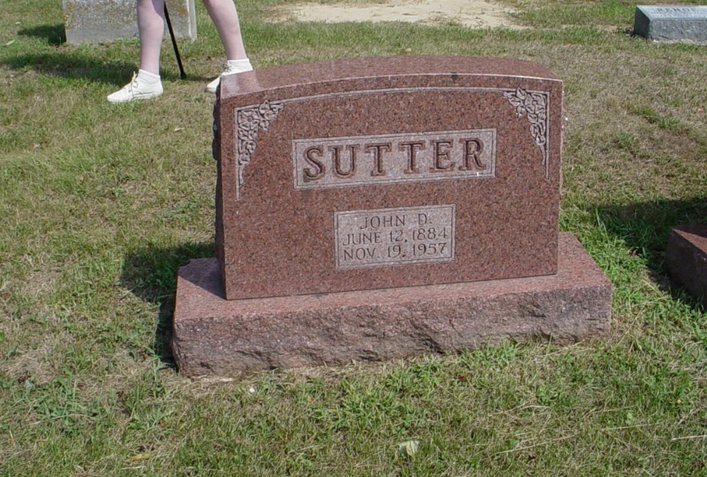  John D. Sutter Headstone Photo, Guthrie Cemetery, Callaway County genealogy