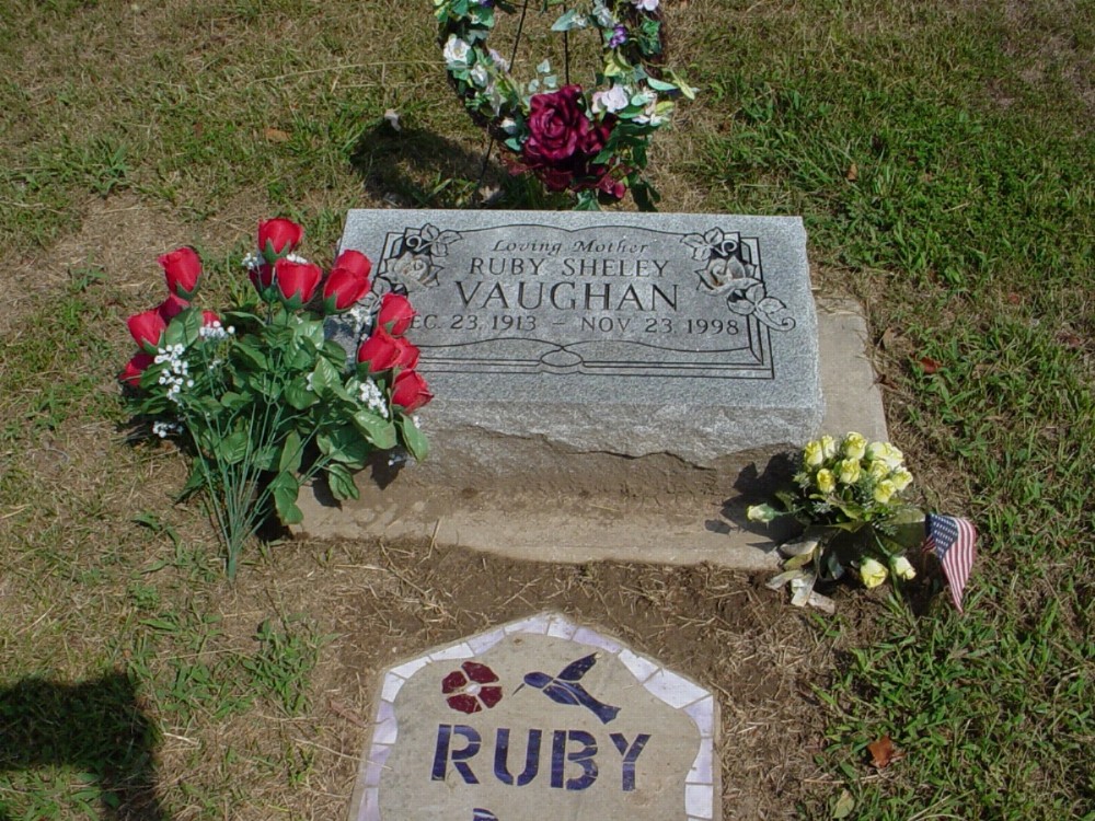  Ruby Sheley Vaughan Headstone Photo, Guthrie Cemetery, Callaway County genealogy