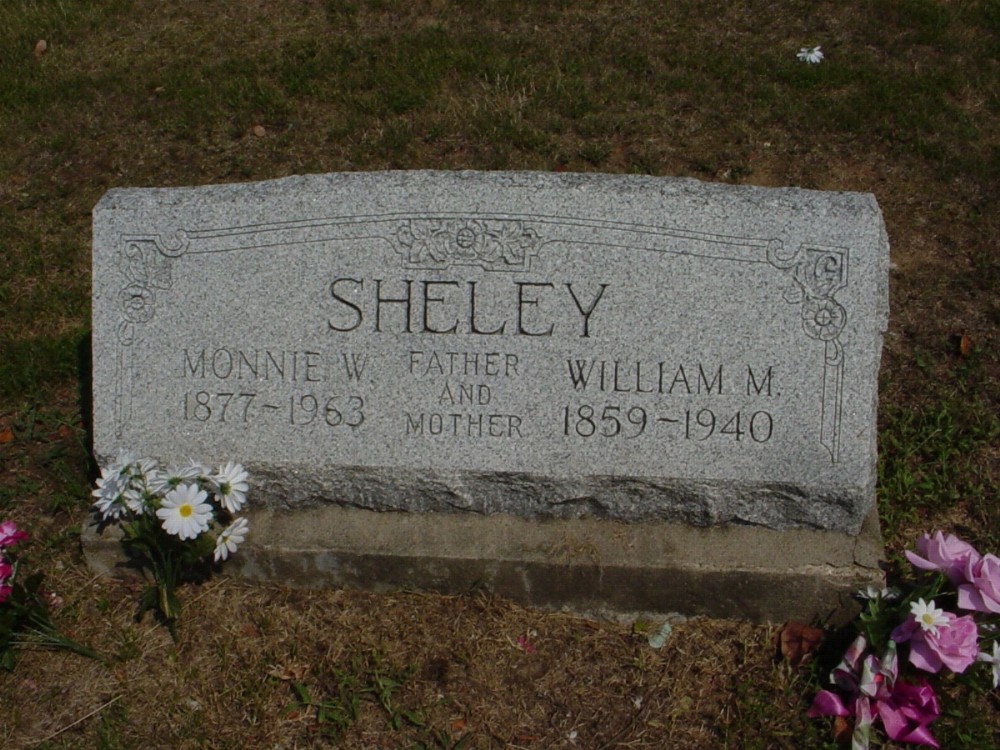  William Sheley and Monnie Wilkerson Headstone Photo, Guthrie Cemetery, Callaway County genealogy