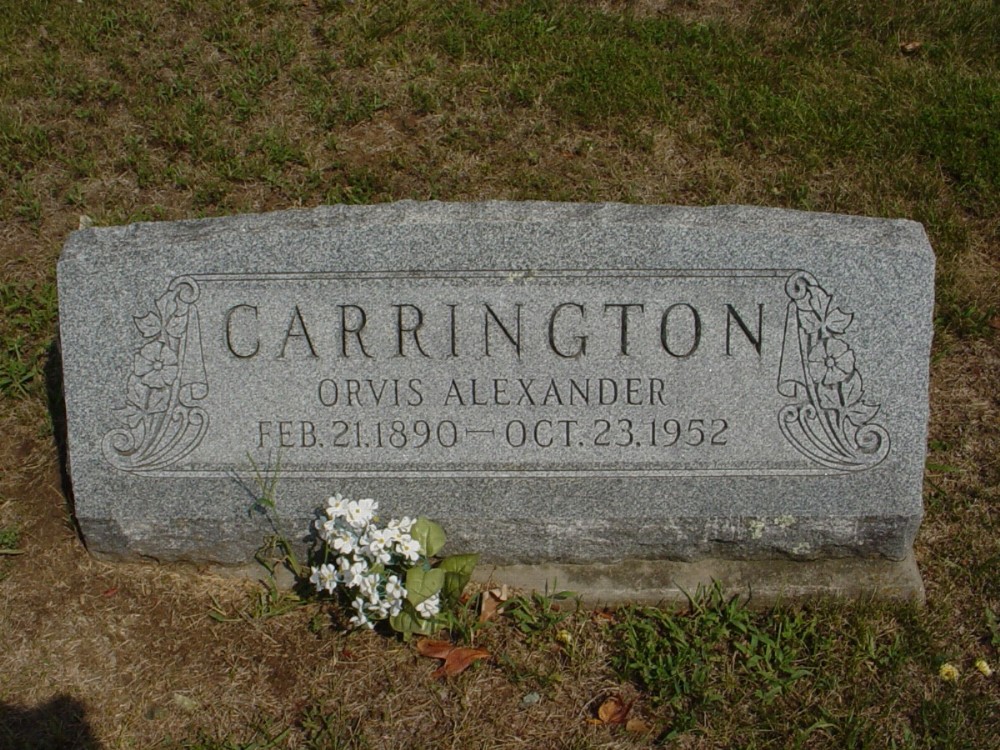  Orvis Alexander Carrington Headstone Photo, Guthrie Cemetery, Callaway County genealogy