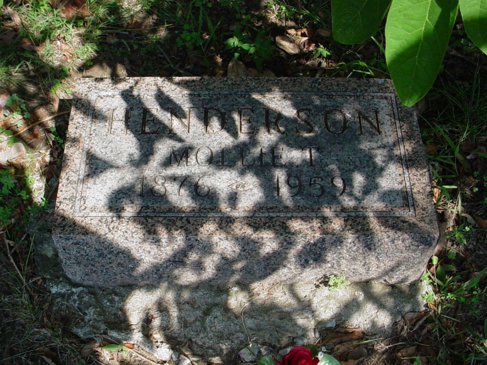  Mollie T. Henderson Headstone Photo, Guthrie Cemetery, Callaway County genealogy