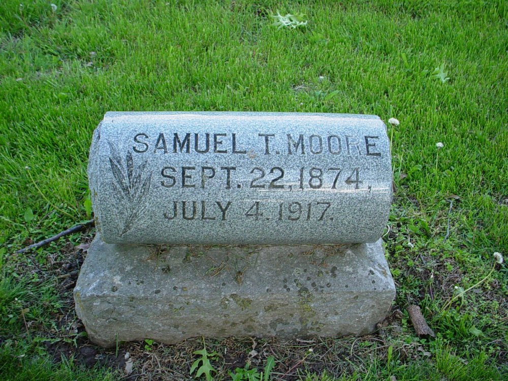  Samuel T. Moore Headstone Photo, Hams Prairie Christian Cemetery, Callaway County genealogy