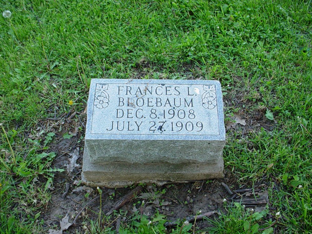  Frances L. Bloebaum Headstone Photo, Hams Prairie Christian Cemetery, Callaway County genealogy