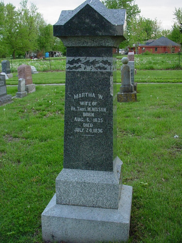  Martha Wise Nixson Headstone Photo, Hams Prairie Christian Cemetery, Callaway County genealogy