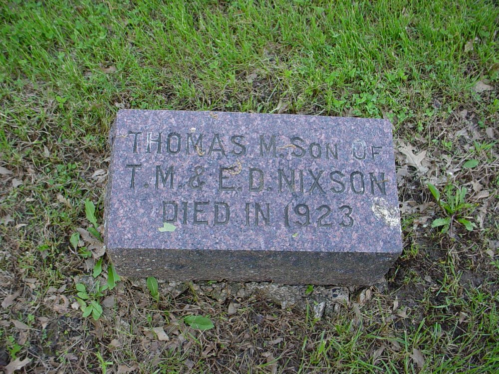  Thomas M. Nixson Headstone Photo, Hams Prairie Christian Cemetery, Callaway County genealogy