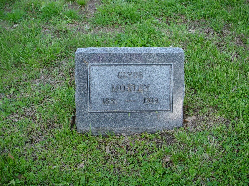  Clyde Mosley Headstone Photo, Hams Prairie Christian Cemetery, Callaway County genealogy