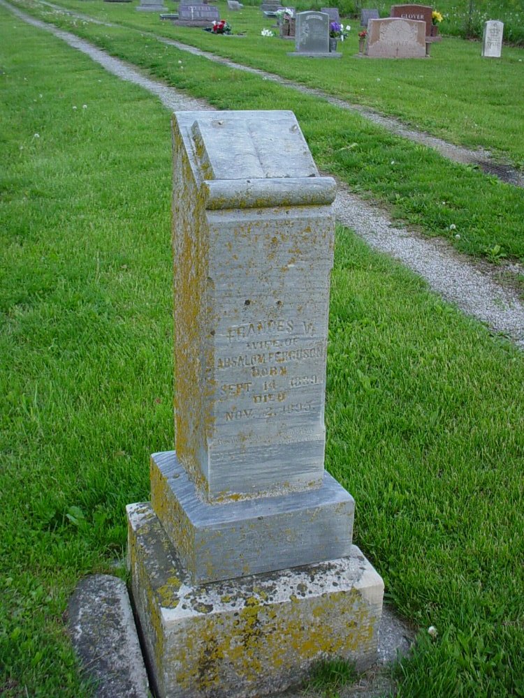  Frances Bagby Ferguson Headstone Photo, Hams Prairie Christian Cemetery, Callaway County genealogy