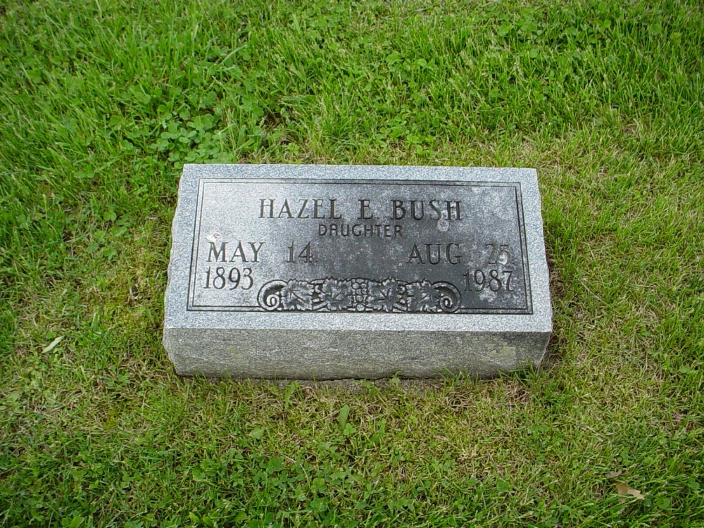 Hazel E. Bush Headstone Photo, Hams Prairie Christian Cemetery, Callaway County genealogy