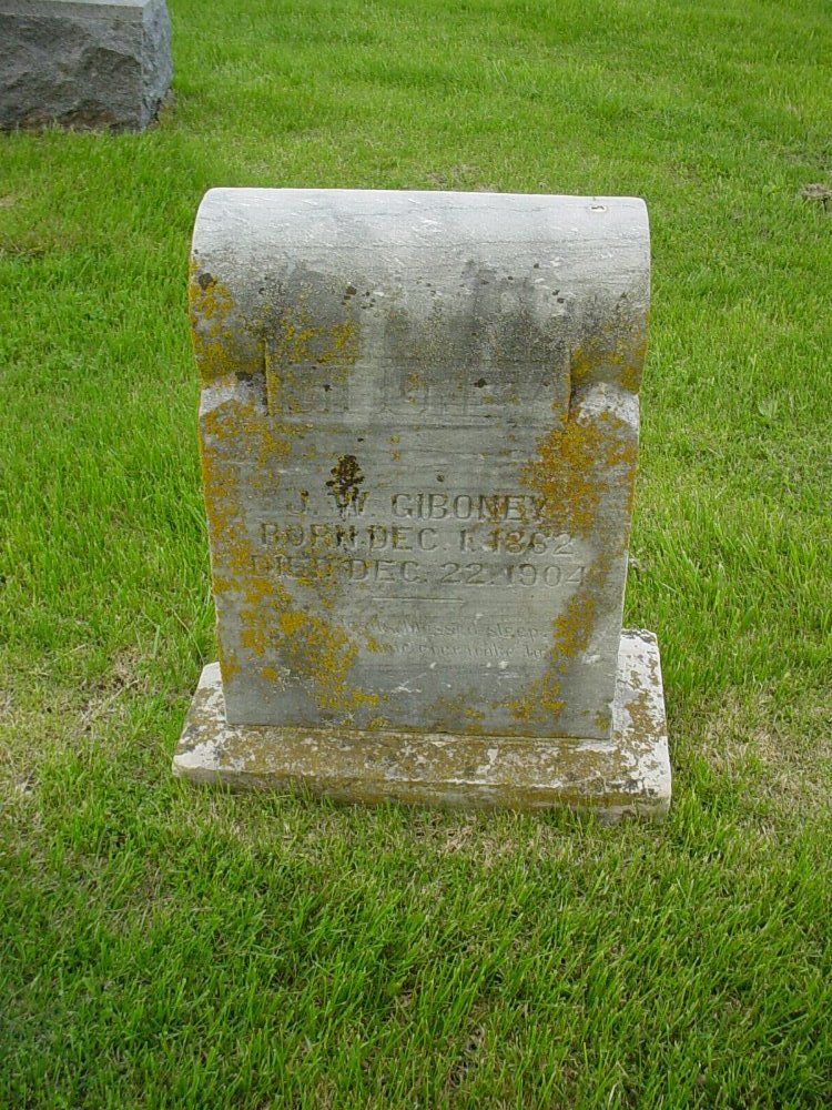  John William Giboney Headstone Photo, Hams Prairie Christian Cemetery, Callaway County genealogy