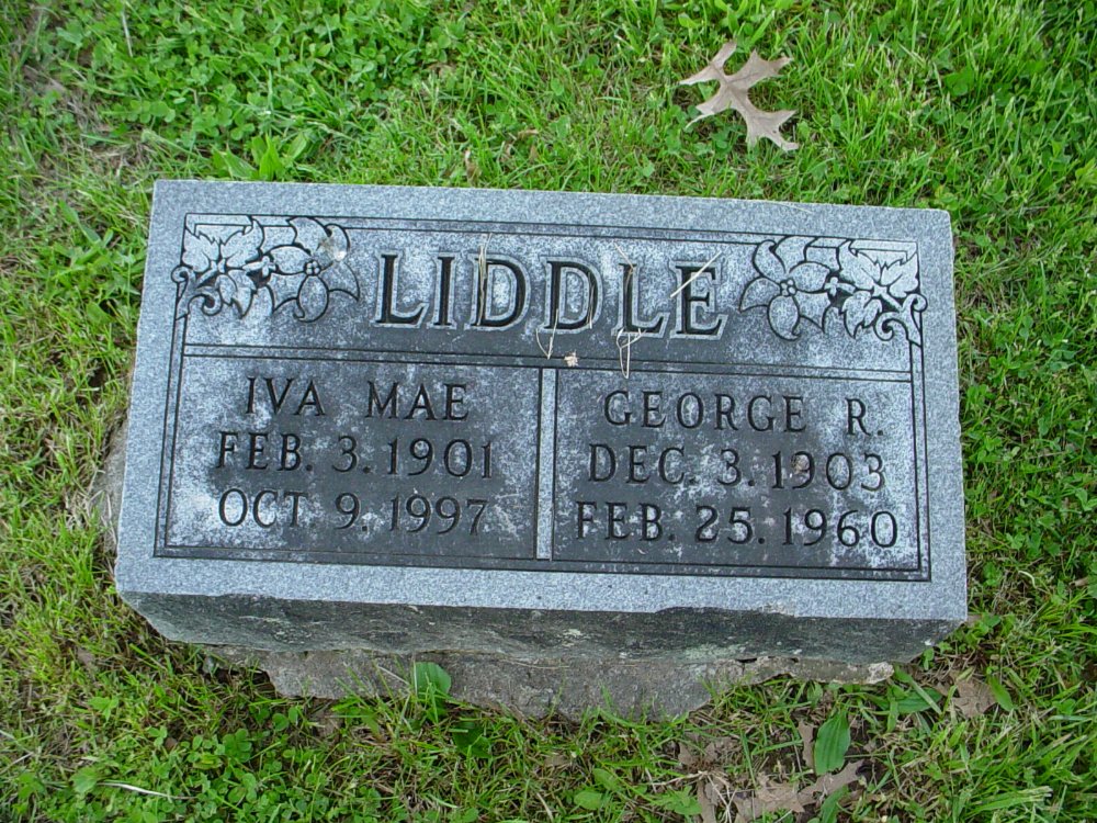  George R. & Iva Mae Liddle Headstone Photo, Hams Prairie Christian Cemetery, Callaway County genealogy