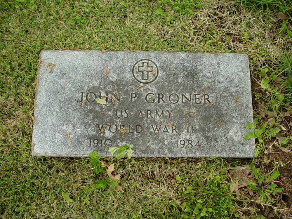  John P. Groner Headstone Photo, Hams Prairie Christian Cemetery, Callaway County genealogy